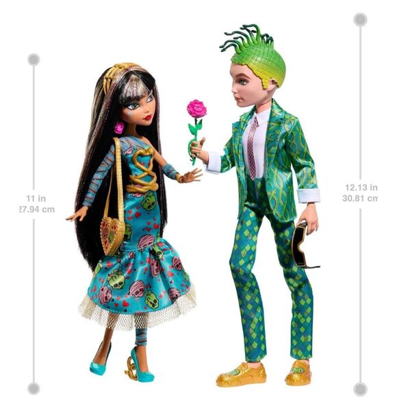 NEW 2023 Monster High Howliday Cleo and Deuce Love Edition 2-Pack Set HKY85 NIB - Picture 7 of 11